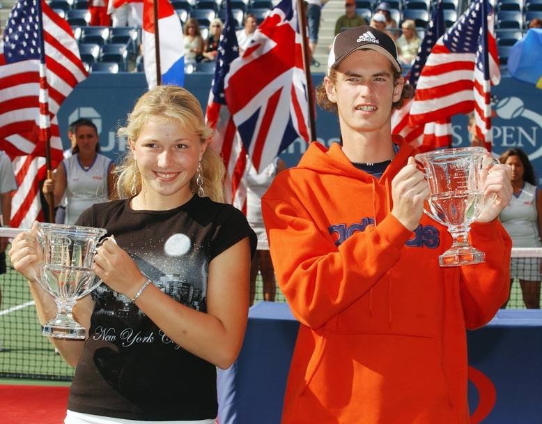 US Open 2004: i vincitori della finale Juniores Andy Murray e Michaella Krajicek (Ap)